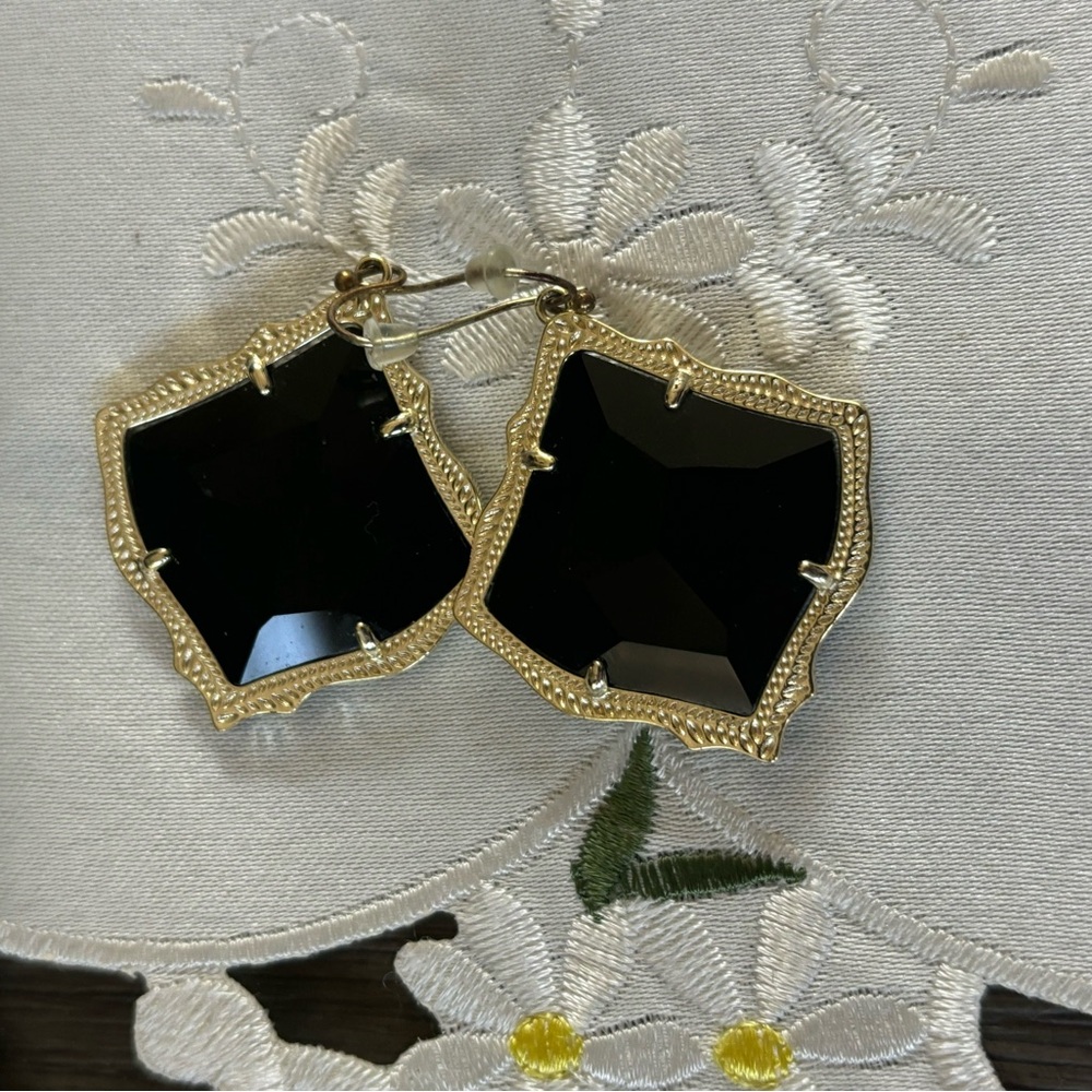 Kendra Scott Black and Gold Earrings